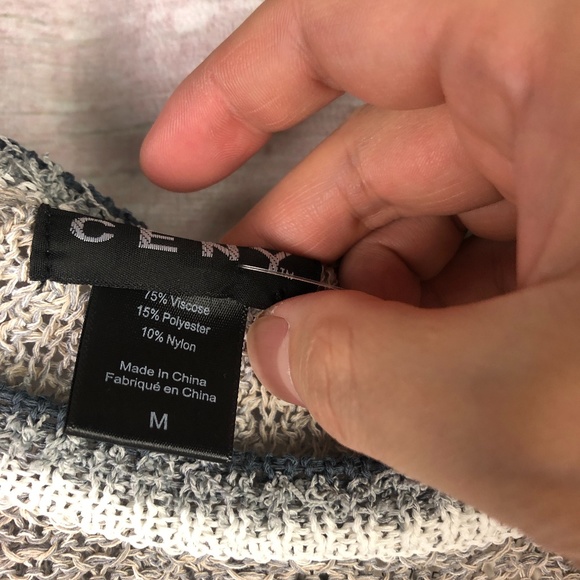 CENY Striped Pullover Crewneck Sweater in Oatmeal - Picture 5 of 6